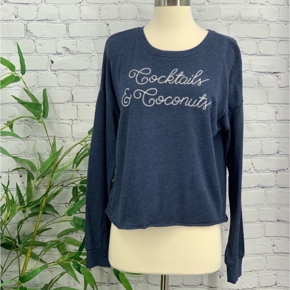 Zoe + Liv Navy Blue Long Sleeve Graphic Top